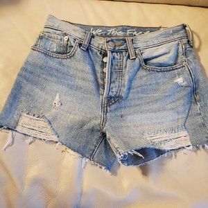 Free People denim short with FP tote bag